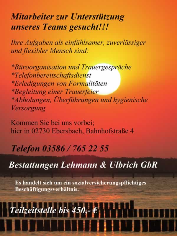 Mitarbeiter gesucht Mitarbeiter gesucht